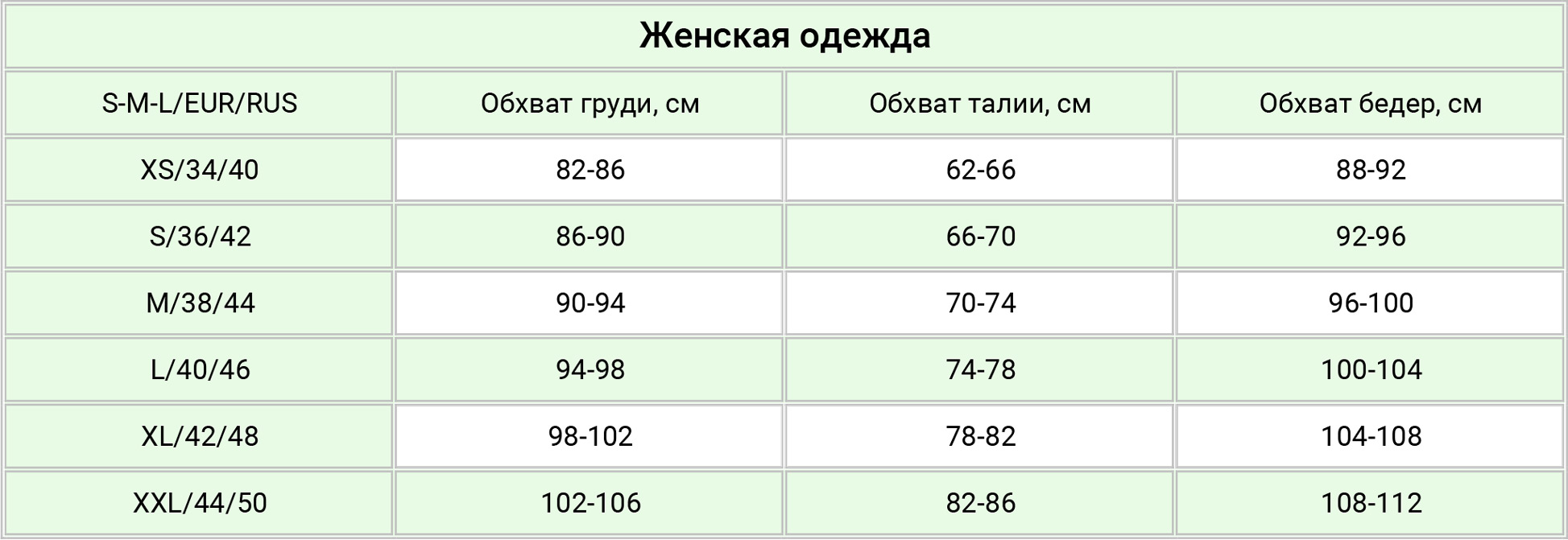 ISSA PLUS размерная сетка