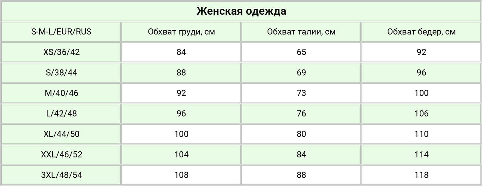 It Elle размерная сетка