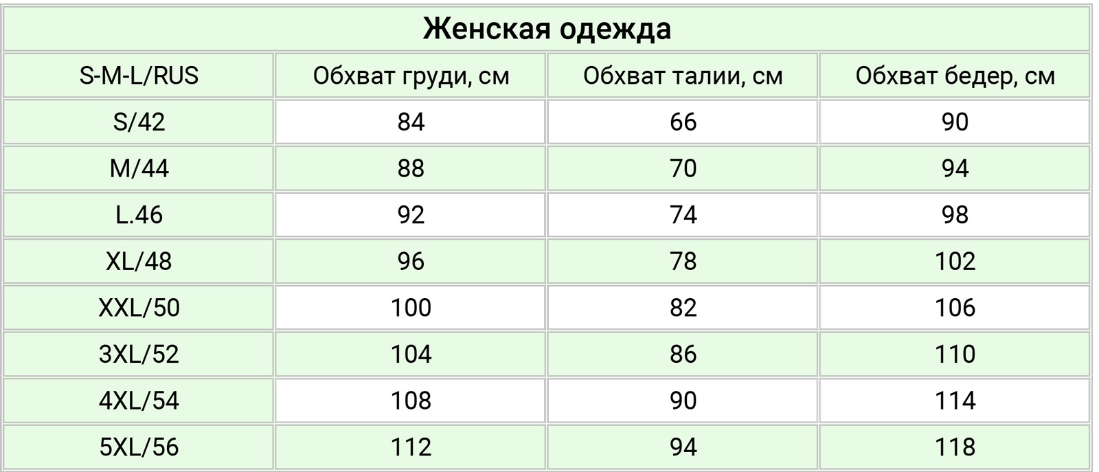 MarSe размерная сетка